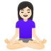 woman in lotus position, light skin tone